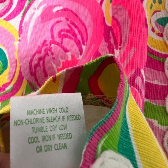 Lily Pulitzer Pink Print All Nighter Sleeveless Lace Trim Mila Shift Dress Sz 00 - Picture 13 of 13